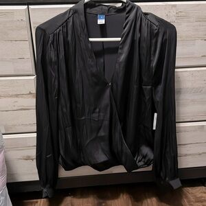 Old Navy Black Wrap Blouse